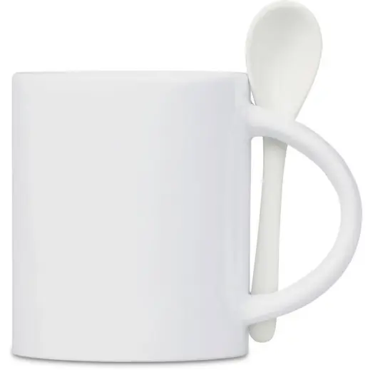 Eden Sublimation Ceramic Coffee Mug & Spoon Set Unbranded